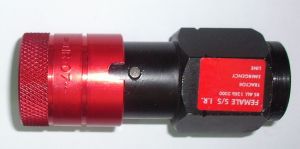 COUPLINGS M16 FEMALE C C/W SEAL VALVE RED