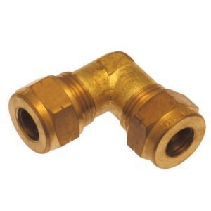 ELBOW CONNECTOR 9 x 9mm COMPRESSION BRASS