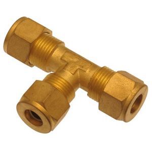 TEE CONNECTOR 1/8 O.D. COMPRESSION BRASS