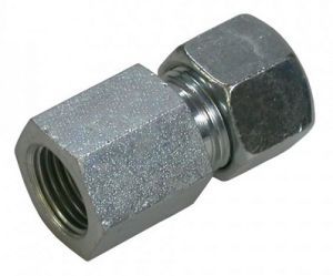 STUD STRAIGHT FEMALE M22 x 16mm COMPRESSION STEEL