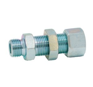 BULKHEAD STUD STRAIGHT M22 x 15mm COMPRESSION STEEL