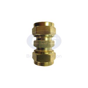 STRAIGHT CONNECTOR 1/4 TUBE COMPRESSION BRASS