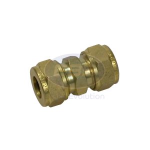 STRAIGHT CONNECTOR 12 x 12mm COMPRESSION BRASS